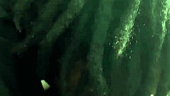 Seeing double deepthroat with big black cock action and messy sucking