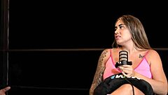 blonde colombian sara blonde's interview turns wild. she masturbates outdoors until squirting massively in public.