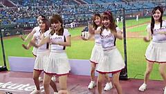 these sexy baseball cheerleaders are out there dancing with perfect bodies in their outfits