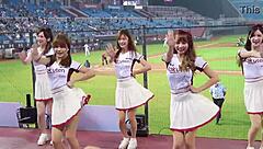 these sexy baseball cheerleaders are out there dancing with perfect bodies in their outfits