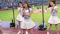 these sexy baseball cheerleaders are out there dancing with perfect bodies in their outfits