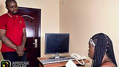 She took advantage of the guy who came to her office for a job and had sex with him.