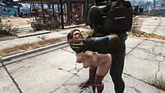 Can this mutant overpower the girl in stockings during intense doggystyle bent over action?