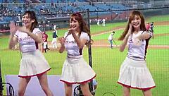 these sexy baseball cheerleaders are out there dancing with perfect bodies in their outfits