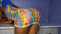 Quick session IN the living room WITH the neighbor's impressive guy.