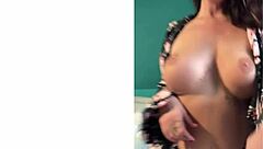 Amateur mature milf with big tits acts as femdom mistress in pov to flog her submissive slut.