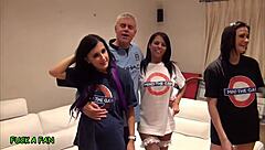 I feel so lucky tonight getting double blowjobs from these curvy babes with big asses.