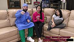 Swimmers dive into backstage domination with anal fingering and latex gloves during intense roleplay!