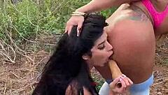 Lesbian Pair Explores Pussy Licking Desires Amid Mountain Hiking With Sara Retali And La Paisita