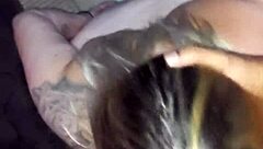 Fat ass big tits blonde girlfriend gets fucked hard with blowjob and cumshot in dorm by roommate