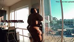 The tall ebony ssbbw in a miniskirt bends over for some intense backshots action.