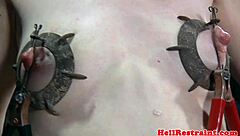 oh man, this mouth-gagged slut's like, takin' that rough machine fuckin' with chokin' and gaggin' all intense