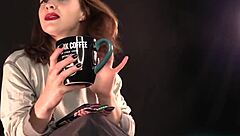 your morning cup of me turns into femdom humiliation with this black brunette housewife ripping clothes in yoga session 😈