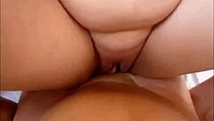 amateur housewife with big tits rides a monster cock in pov style