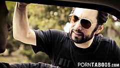 Hot Chicks Dare Border Crossing with Guard and Boyfriend Leading to Taboo Double Penetration