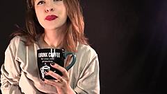 your morning cup of me turns into femdom humiliation with this black brunette housewife ripping clothes in yoga session 😈