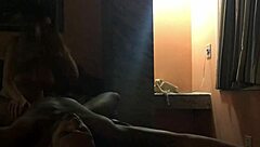 hey brunette in hotel with black for homemade interracial action