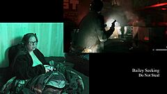 Naked Alan Wake 2 play through continues in part 11 with big natural tits brunette model