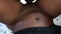 amateur couple gets rough in missionary with his big monster cock pounding her tight wet petite pussy until he cums inside moaning homemade sex.