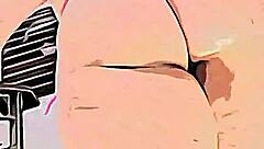 Cartoon features a powerful redhead character in action