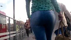 amateur upskirt views of big asses moving outdoors in skirts
