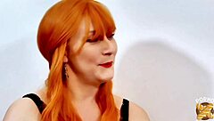 Vicky Belle Redhead Milf Spreads Natural Tits in Lingerie for French European Slut Action with Sexy Small Waist