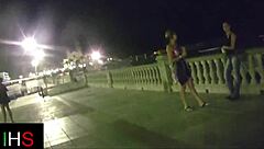 beautiful brunette girl gets fucked in bent over doggystyle and cowgirl outdoors