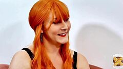 Vicky Belle Redhead Milf Spreads Natural Tits in Lingerie for French European Slut Action with Sexy Small Waist