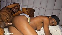 Vera bends over for intense doggystyle pounding with ebony lover using vibrator on her petite pussy