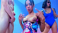 oh god, these 3 devils are givin' me the wettest blowjobs ever, deepthroat face fucking with droolin' cock and rough domination, leavin' me beggin' for more...