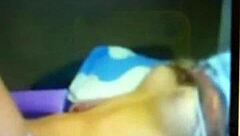 French SLUT Fanny EXPLORES her shaved pussy with dildo on WEBCAM in solo session