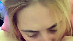 blonde babe in hoodie gets rough deepthroat face fucking with gagging spit till cumshot in mouth 😏 european homemade fetish