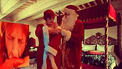 granny carmen says let's celebrate christmas in july with this naughty double vibrator fuck