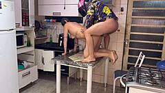 My naughty wife greeted the water guy totally bare at our door for the hottest session