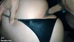 Man, I'm pounding my sexy Latina girlfriend doggystyle with her big ass bent over, loving every second of that hot action.