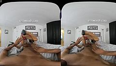 latina rides reverse cow girl on monster cock getting all wild