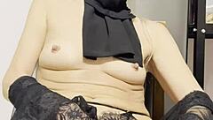 In the kitchen, a blonde european babe uses a dildo for homemade masturbation leading to an intense orgasm