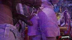 lets fuck this blonde teen with big black cock in interracial doggystyle right here in the arcade, monster intensity.