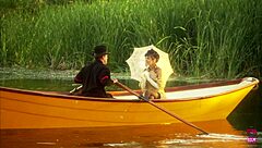 Oh man, this beautiful girl with small tits rode that strong guy on a boat 😍