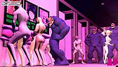 The cartoon features nomu breeding ua students trapped in the wall. This 1080p version shows detailed student interactions in a creative animated scene.