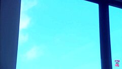 Oh man, this beautiful girl with small tits rode that strong guy on a boat 😍