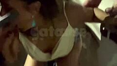 married woman meets two young guys at the club, acts up in front of her husband, takes them to the car, then they hang out on the street complete red