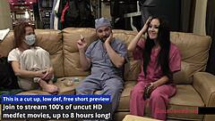 Oh Wow, Check Out The Procedure with Blaire Celeste Showing Off Her Pierced Nipples and Shaved Pussy in Latex Gloves and Skirt!