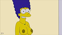 Marge Simpson Boldly Strips Naked Revealing Big Tits in Hentai Photoshoot