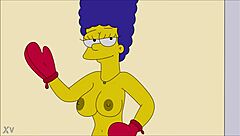 Marge Simpson Boldly Strips Naked Revealing Big Tits in Hentai Photoshoot