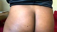 ebony milf with curvy fat body and natural tits plays with vibrator on pussy until wet pee release