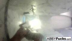 conversational-emoji abigail takes quick shower shaves pussy smooth for solo fun 🚿🪒