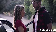 oh man, like, i'm this bipolar hitchhiker kirsten scott getting deepthroated and fucked rough by a big cock in the car... whoa!