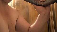 Bbw Blindfolded and Choking on Monster Dildo! She Gags with Spitting for 15 Minutes!