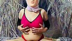 Story of a poor indian girl sharing her nude homemade video with big tits